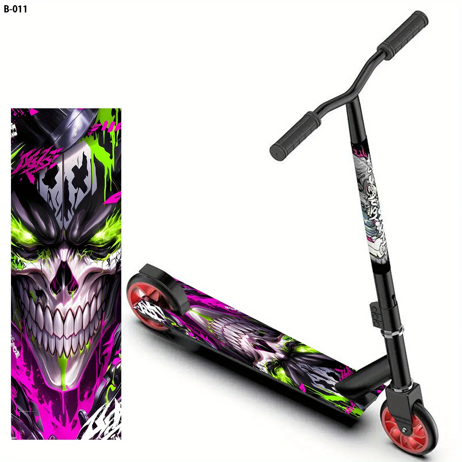 

1 large dark and cool skull pattern scooter sticker, scooter sticker, DIY decorative sticker/skateboard body personalized DIY