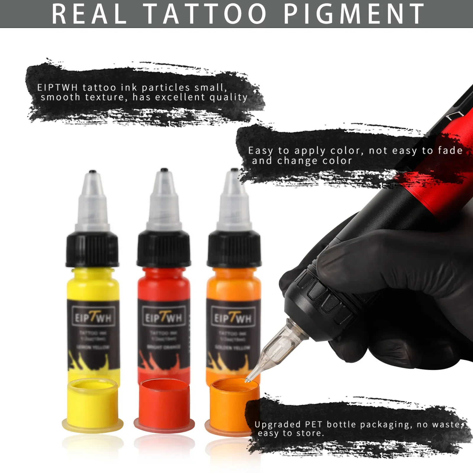 15ml 14colors Tattoo Ink Pigment with Box Body Art Tattoo Kits Professional Beauty Paints Makeup Tattoo Supplies Semi-permanent