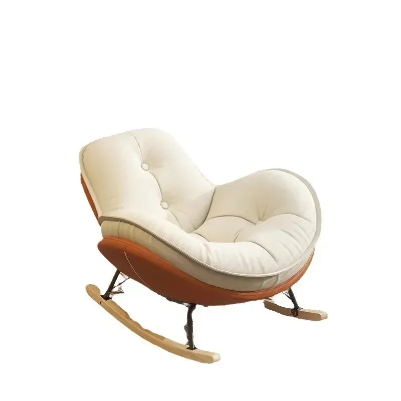 X&D Solid Wood Leisure Large Rocking Chair Can Lie On The Balcony Living Room Small Leisure Lazy   Snail Chair Penguin