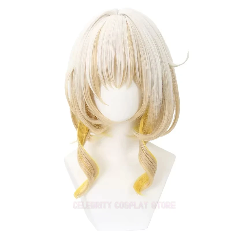 Nuovo gioco Honkai: Star Rail Aglaea Parrucca Cosplay Ragazza Sfumatura gialla Capelli ricci Parrucche sintetiche resistenti al calore Halloween Prop