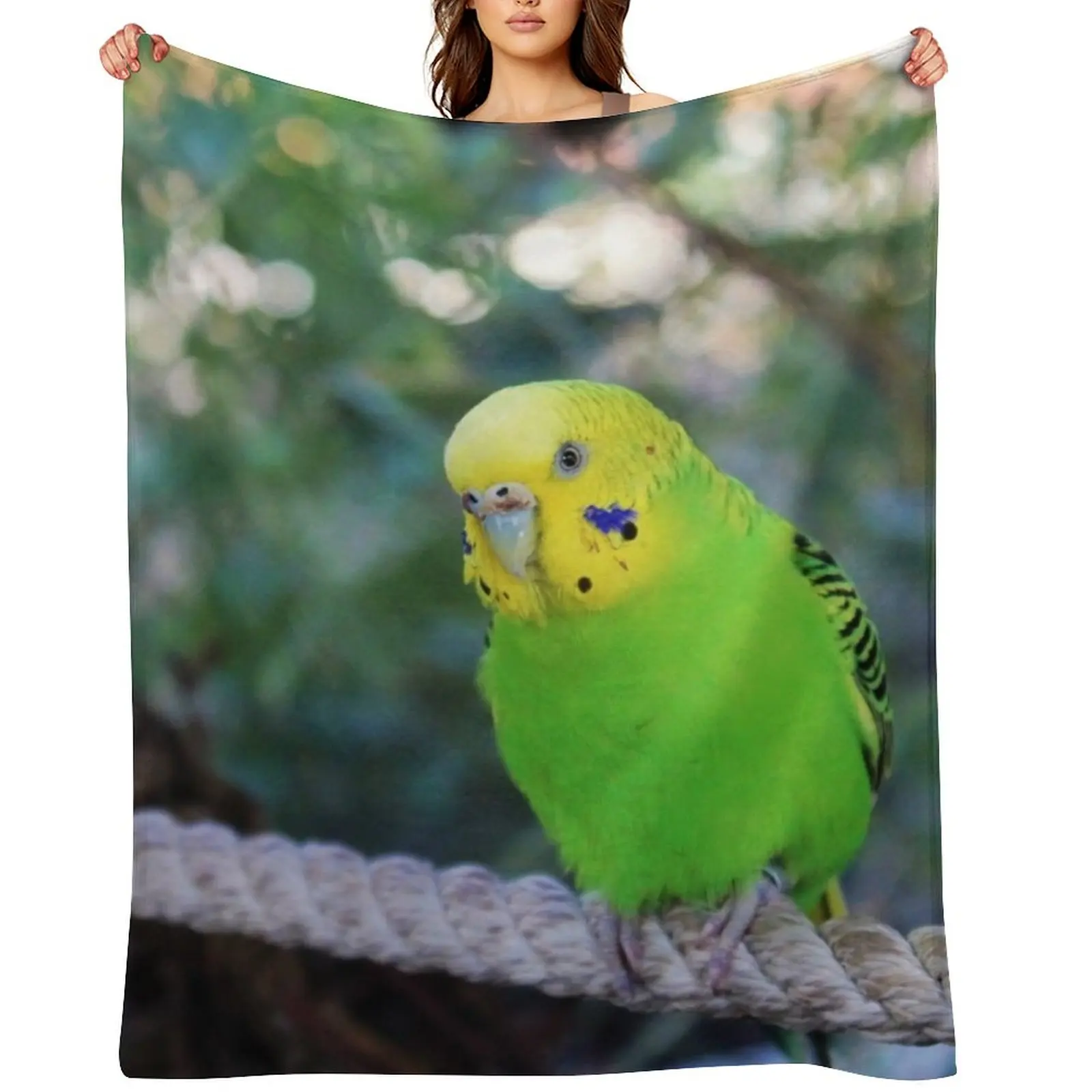Budgie Throw Blanket Shaggy Designers Warm Large Blankets