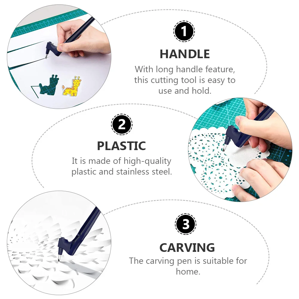 Stainless Steel Rotating Craft Cutting Tool 360 Degree Easy Grip Handle for Paper Craft Artwork DIY Projects