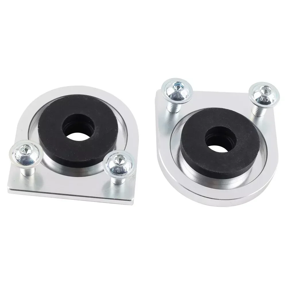 Relokator Braket Radiator Premium + Bushing Profil Rendah Sepasang Perak untuk Peningkatan Honda Aksesori Pendingin Aluminium Diy