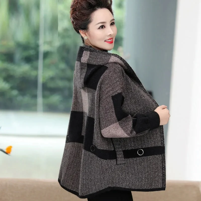 Woolen Coat Women\'s New Western-Style Jacket Spring Autumn 2025 Middle-Aged Female Knitted Cardigan Middle-Aged Mother\'s Outwear