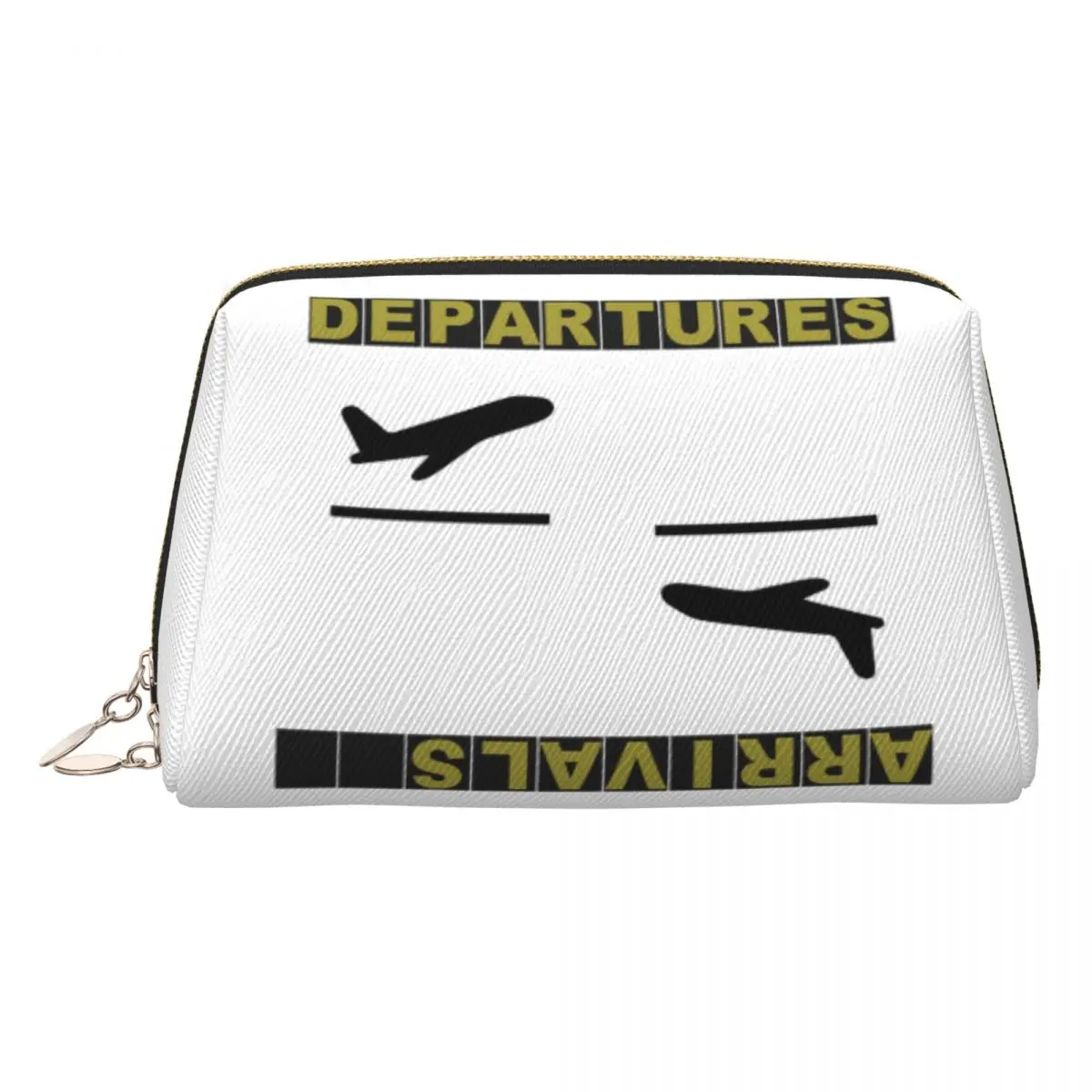 Aviation Pilot Departures Arrivals Women Cosmetic Bags Travel Makeup Organizer Pouch Toiletry Storage Dopp Kit Case