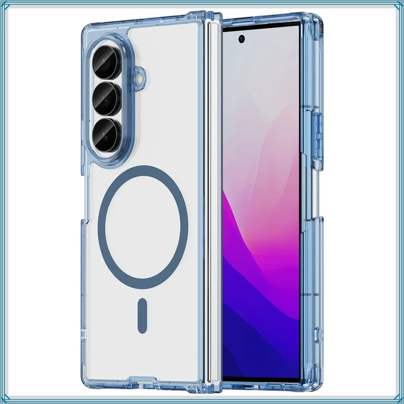 Case For Samsung Galaxy Z Fold 8 Ultra Magnetic Airbags Shockproof Hard PC + Soft TPU Non SlipTransparent Protective Phone Cover