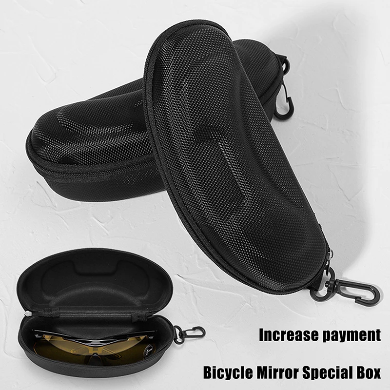 EVA Portable Glasses Case With Carabiner Hook Black Sunglasses Hard Case Zipper Eyeglasses Protector Box Holder Travel