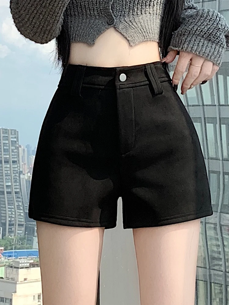 Pantaloni a Vita Alta in Pelle da Donna, Gamba Larga a Linea A, Stagione Autunnale, Effetto Snellente, Vestibilità Comoda, Pantaloni Casual per il Lavoro