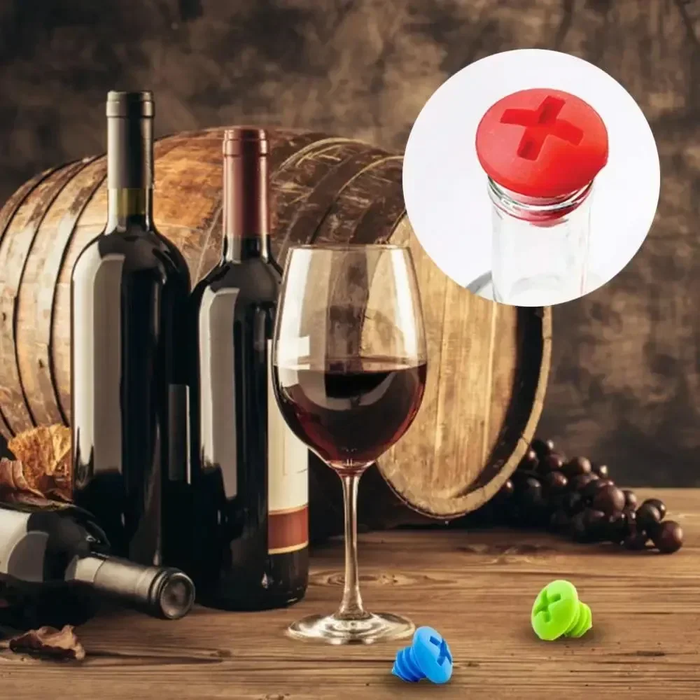 5PCS Screw Shape Silicone Wine Stopper - Airtight Leakproof Reusable, Grade Creative Home Bar Accessories for Party/Kitchen image 6