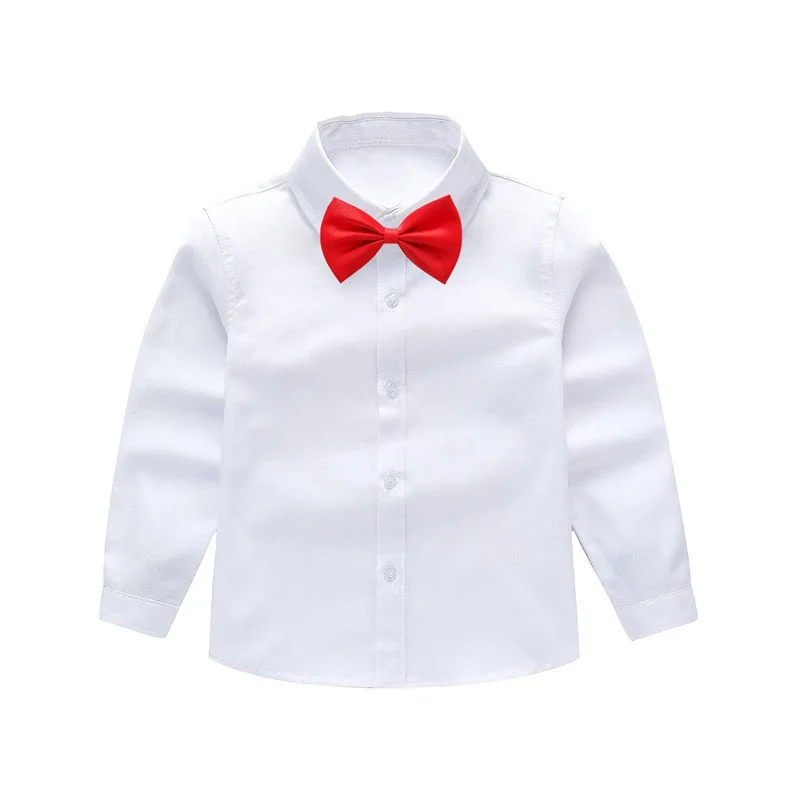 2-16 سنة الأولاد زر قمصان بلايز بدوره إلى أسفل طوق بلوزة بيضاء زي مدرسي ملابس الأطفال الاطفال حفلة عيد ميلاد قميص