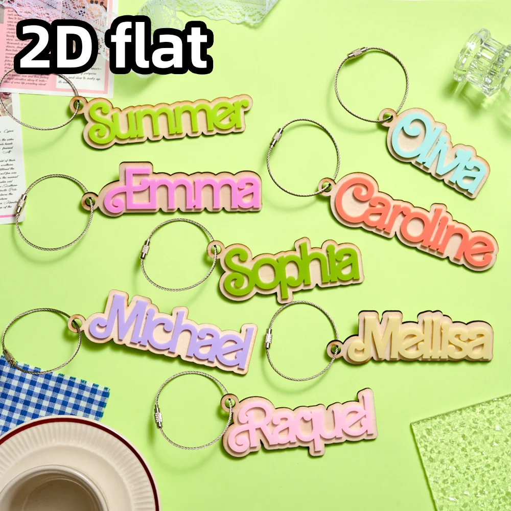 قطعة واحدة من سلسلة المفاتيح المخصصة - اسم خشبي محفور بالليزر مخصص هدايا فريدة للاستخدام اليومي والمراهقين