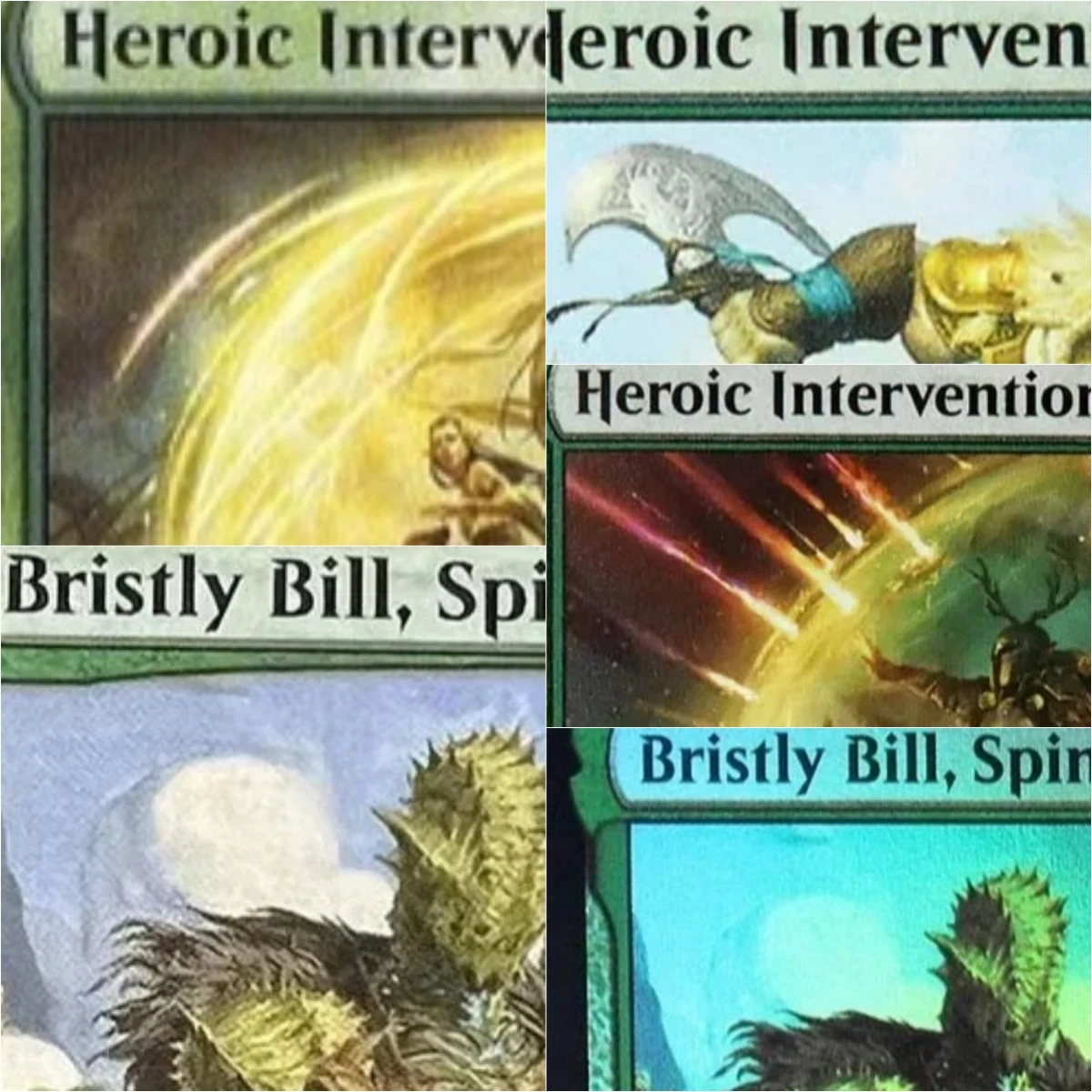 

"Heroic Intervention/Bristly Bill, Spine Sower" TCG Magical Proxy Cards Game Quality Proxy Board Playing Game Trading Cards