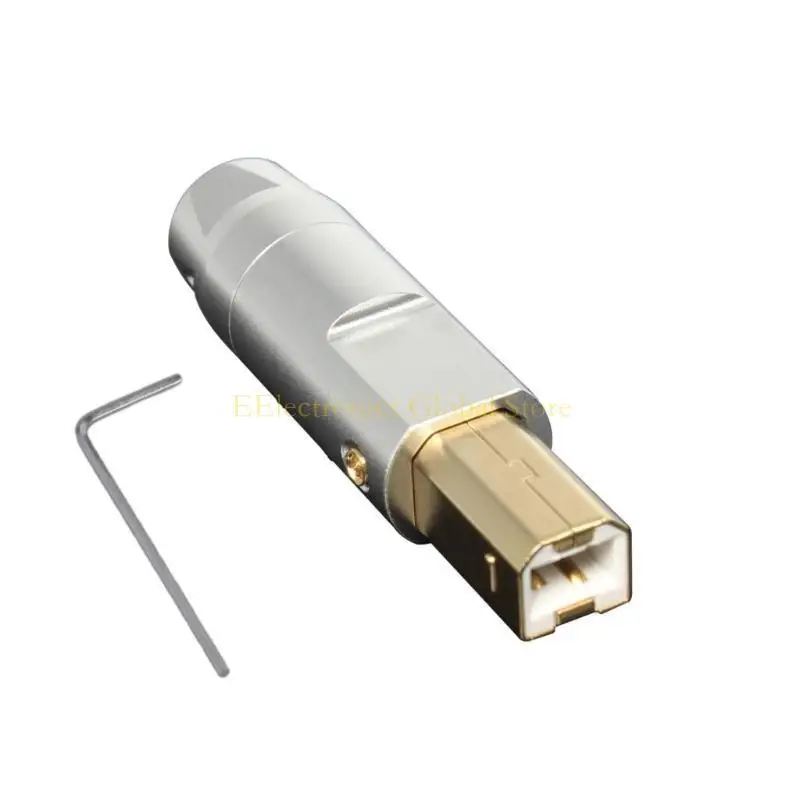462B USB B-Type Square Port Port Connector Gold-Plated Precise Precise 6mm Hole Metal