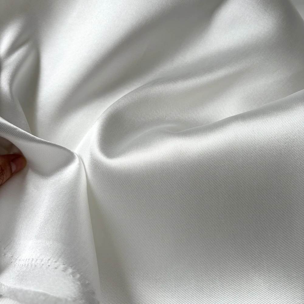 Luxury White Stiff Mikado Satin Fabric, Evening Bridal Wedding Dress Suit Fabric, Twill Satin DIY Sewing Material