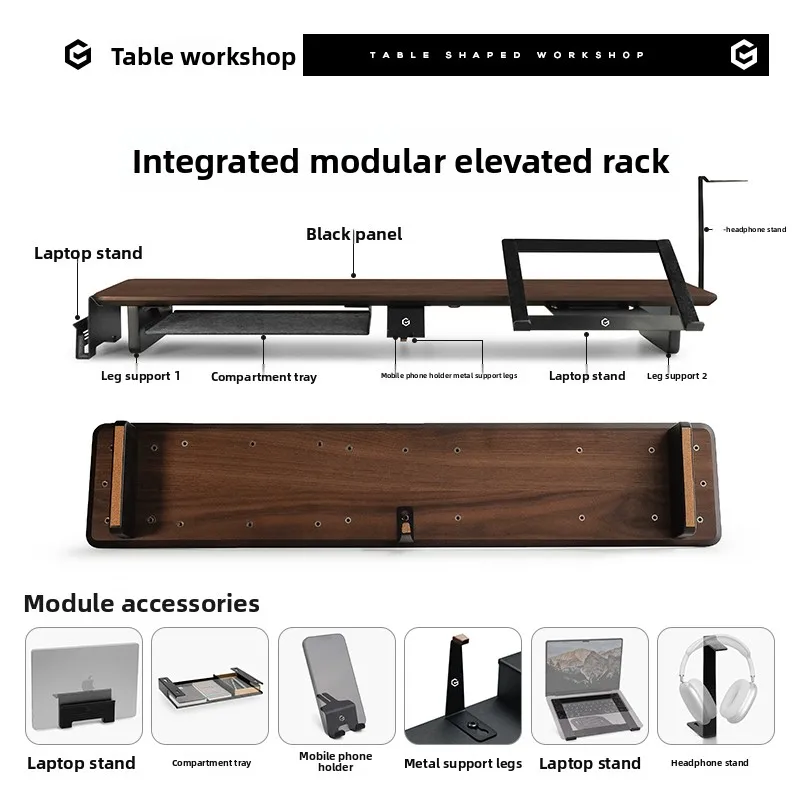 

Z3 Modular Monitor Riser Set with Accessories, Desktop Screen Elevation Stand, Laptop Holder, Multi-Layer Storage Shelf Office