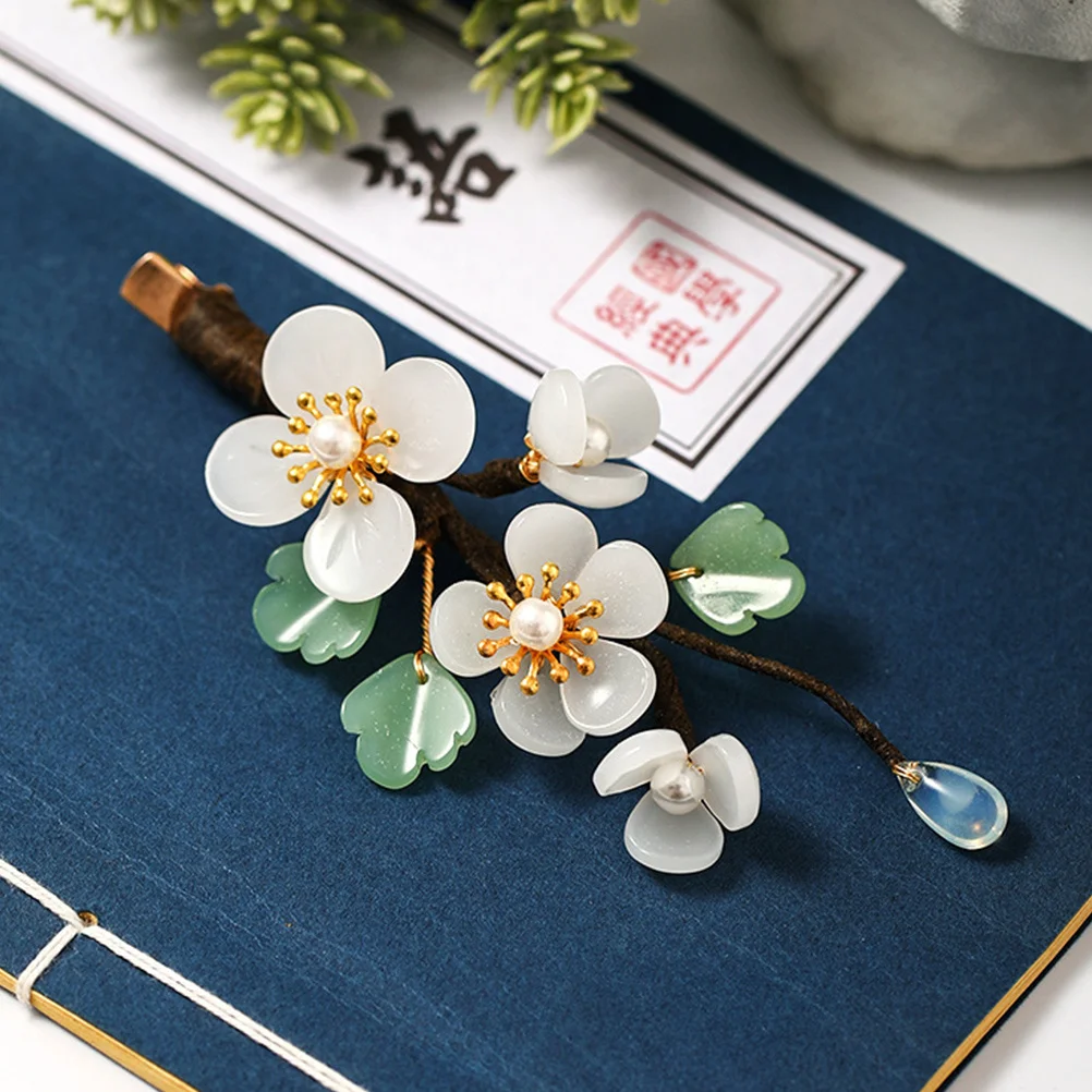 

Charming Floral Hairpin Chinese Design Earring Gift for Girls Bridal Headwear Accessory Various Scenes