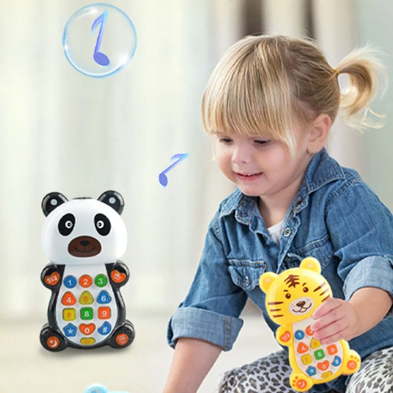 Jouets éducatifs précoces de musique d'animaux de bande dessinée pour des enfants, machine intelligente d'apprentissage de bébé, puzzle électrique, téléphone portable