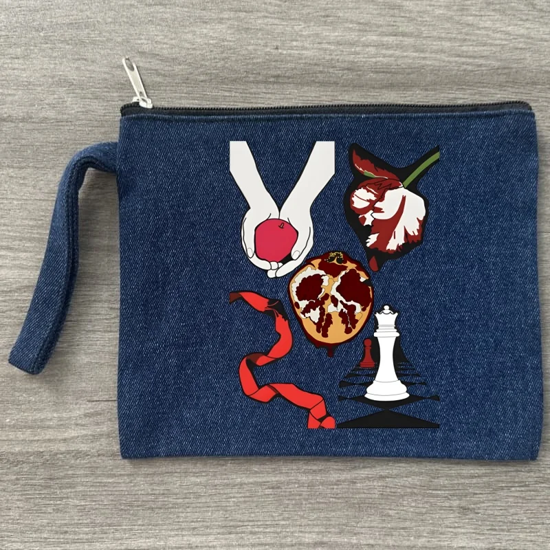 

Edward Cullen Bella Twilight Robert Handbag Makeup Bag Fashion Denim Cosmetics Storage Canvas Bag Environmentally Friendly