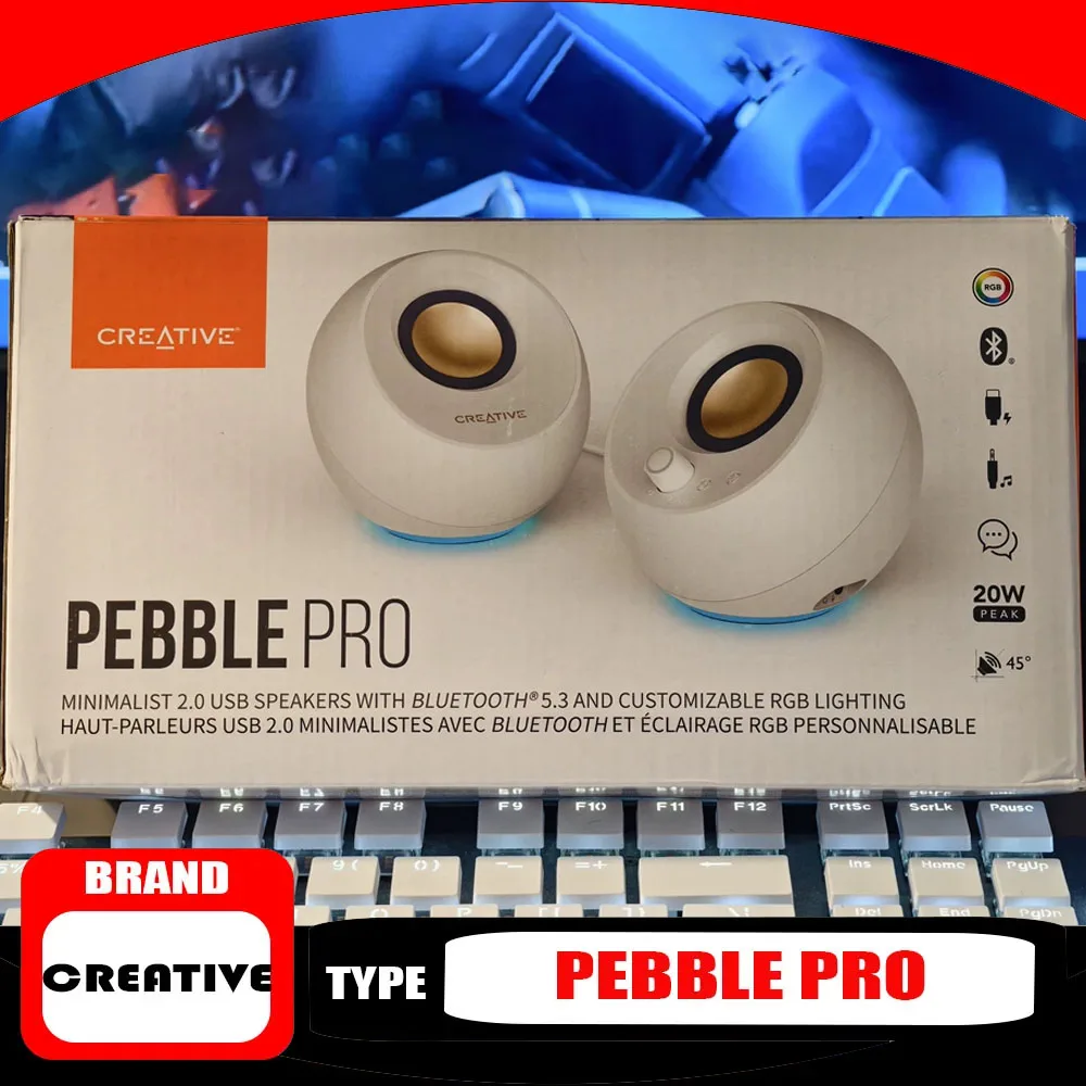 Creative Pebble Pro Bluetooth 5.3 Speaker RGB Noise Reduction Lighting Audio-visual Upgraded Desktop Audio Bass Simple Durable