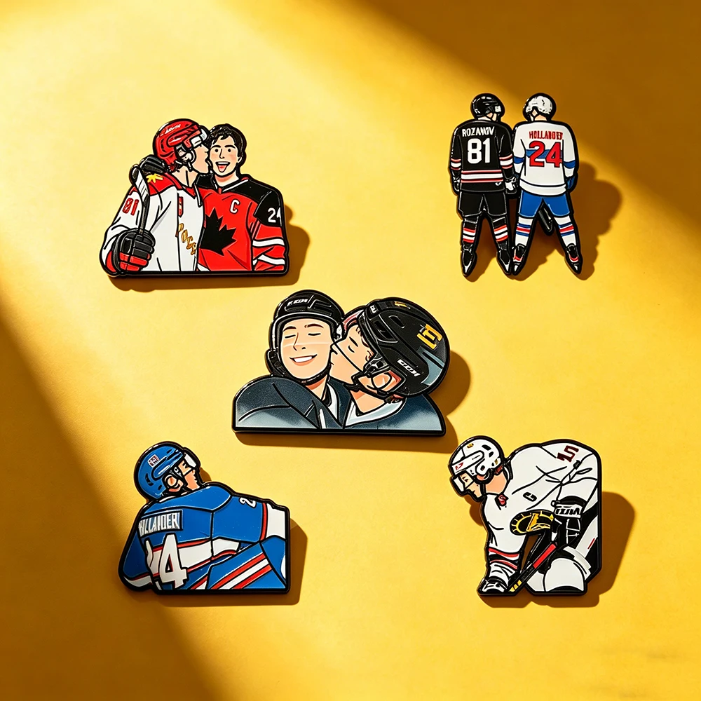 5 unidades de Pin de esmalte con cita 'Heated Rivalry' para uniforme de béisbol, broche, pin de solapa, insignia para mochila, accesorios de ropa y joyería, inspirado en drama de televisión
