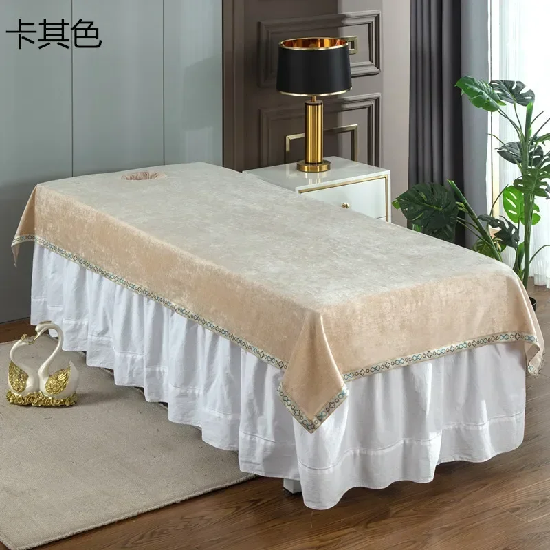 New Chenille Beauty Salon Bed Sheets SPA Massage Table Bed Cover Bedspread Solid with/no Hole Soft Flat Bed Sheet Mattress Cover