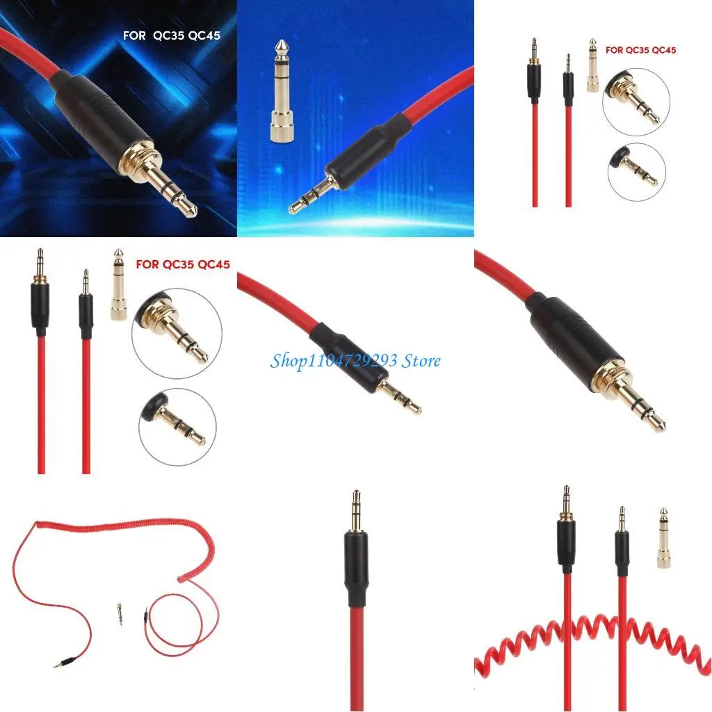 

Y2GD Quality Spring Earphone Wire for QC35 QC45 Headphone Cable with 6.35mm Adapter