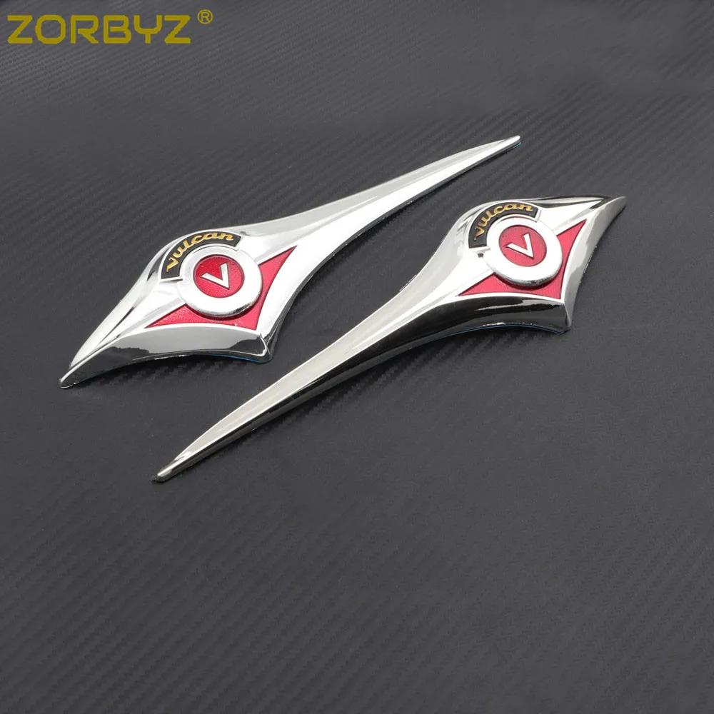 ZORBYZ Motorcycle Chrome Gas Tank Emblem Sticker Badge Decal For Kawasaki Vulcan VN 500 750 800 900 1500