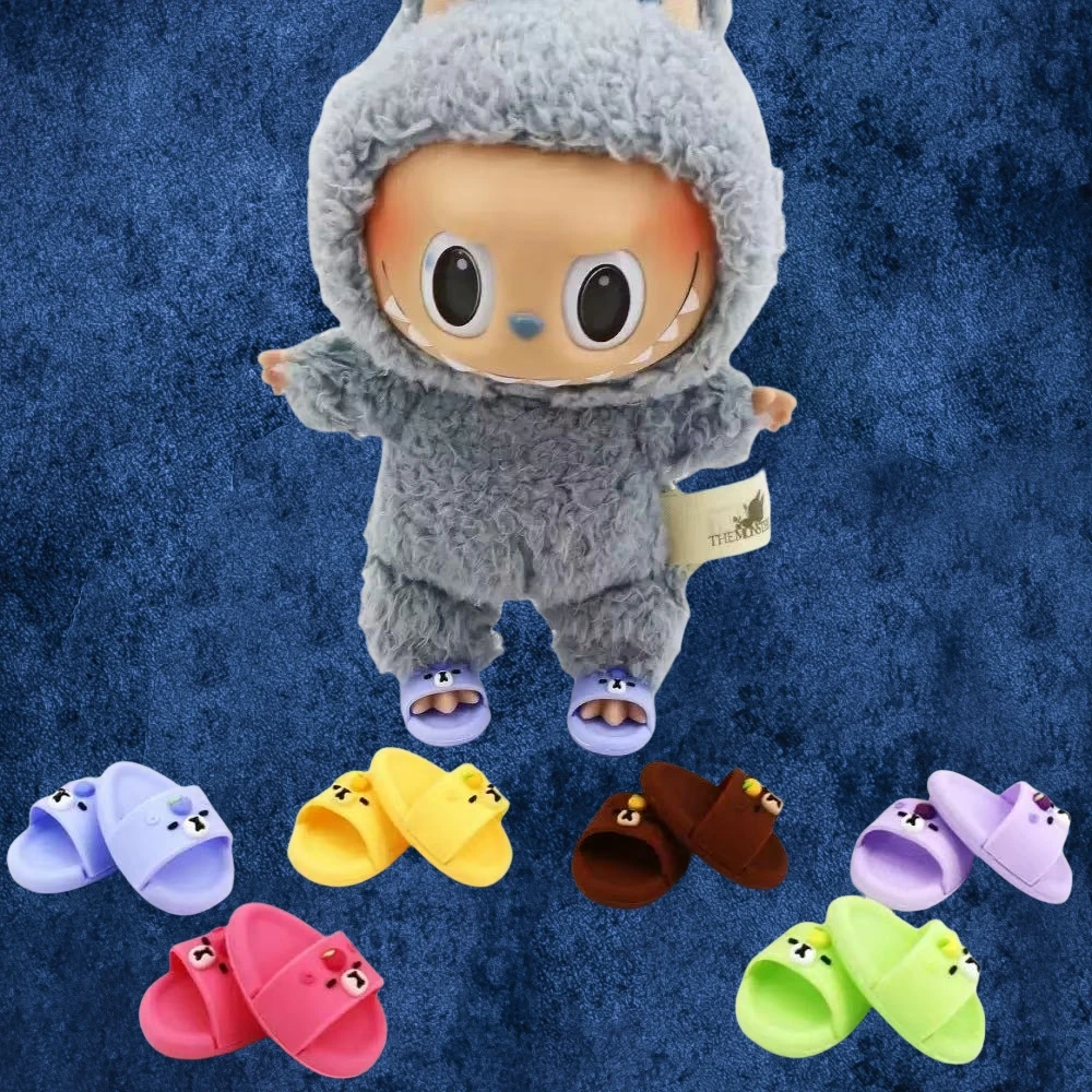 

for 15~17cmLabubu Dolls Miniature Cute Shark Slippers Accessories Fun and Stylish Casual Shoes for Playtime For Labubu Accessori