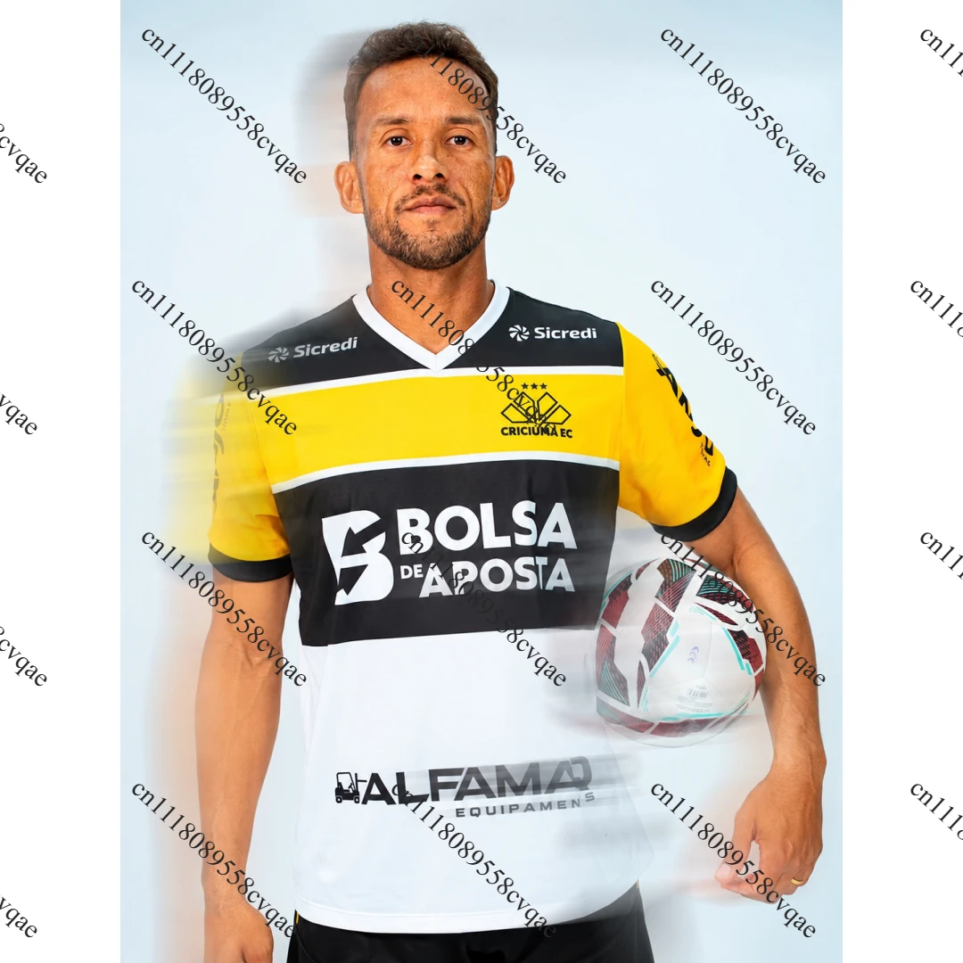26-27 Criciúma EC Home Football Jersey Match Training Kit Summer Sports Men's T-Shirt Kid's Clothing Tee Woman Cycling Jersey