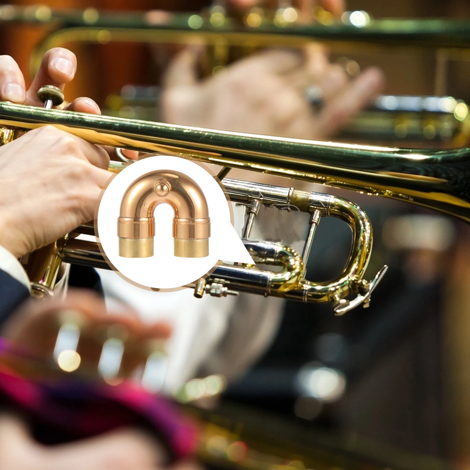 

Small Elbow of Vocal Tube Trumpet Bend Neck Musical Instrument Maintenance Accessories Golden Key Brass Professional Trumpets
