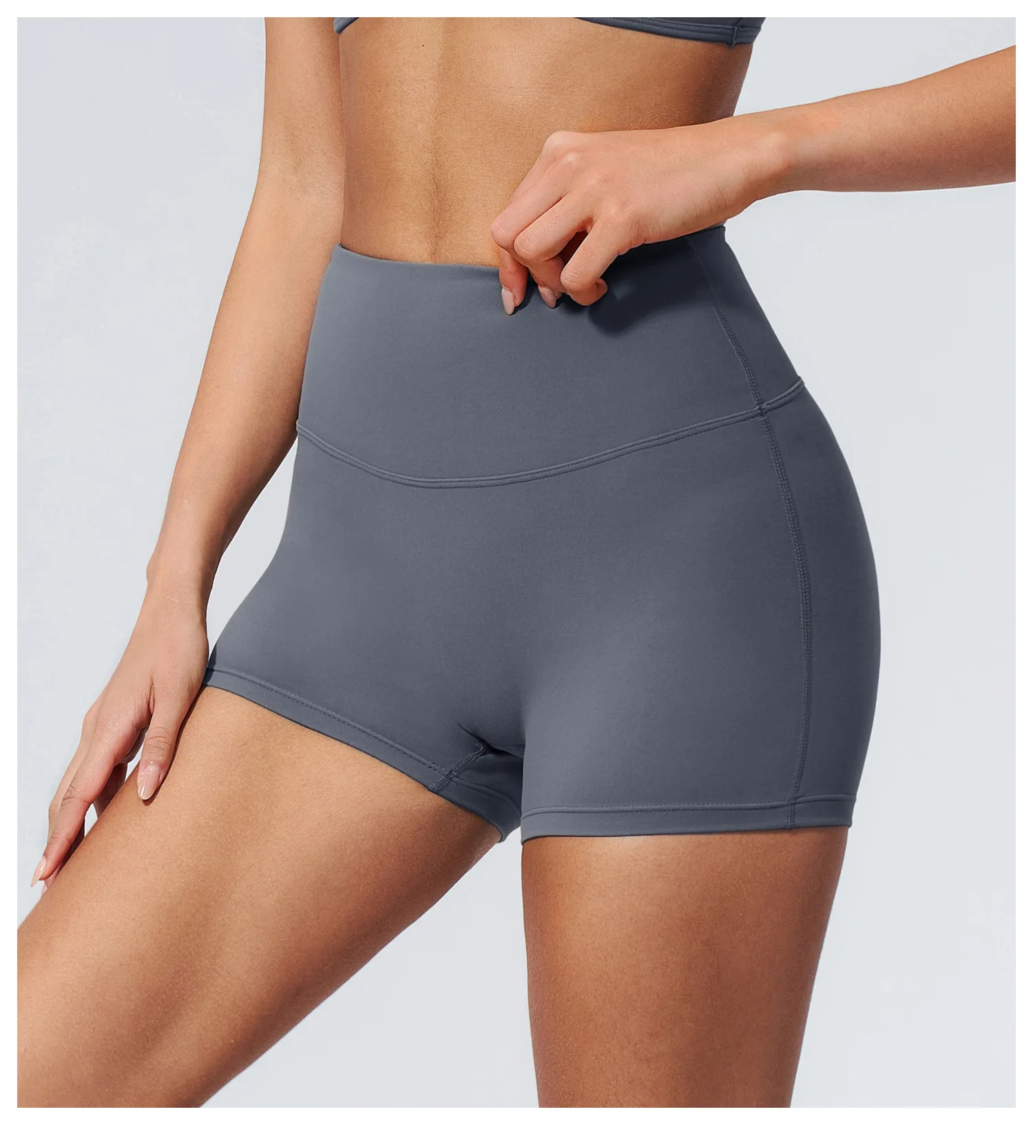 LUXMEE Designer High Waist Yoga Shorts Tummy Control Butt Lift Sculpt Squat Proof Workout Booty Running Shorts for Women 5PC Fit