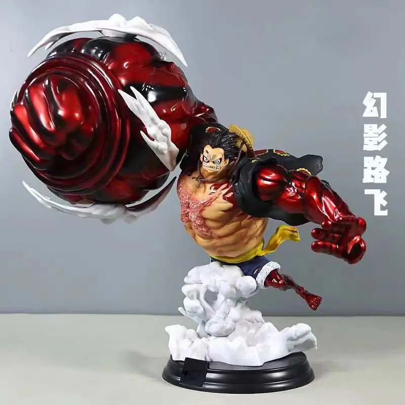 32CM New Anime ONE PIECE GK Luffy Combat posture 4th gear Super Ape King Gun figure PVC model toys doll Collection Ornament gift