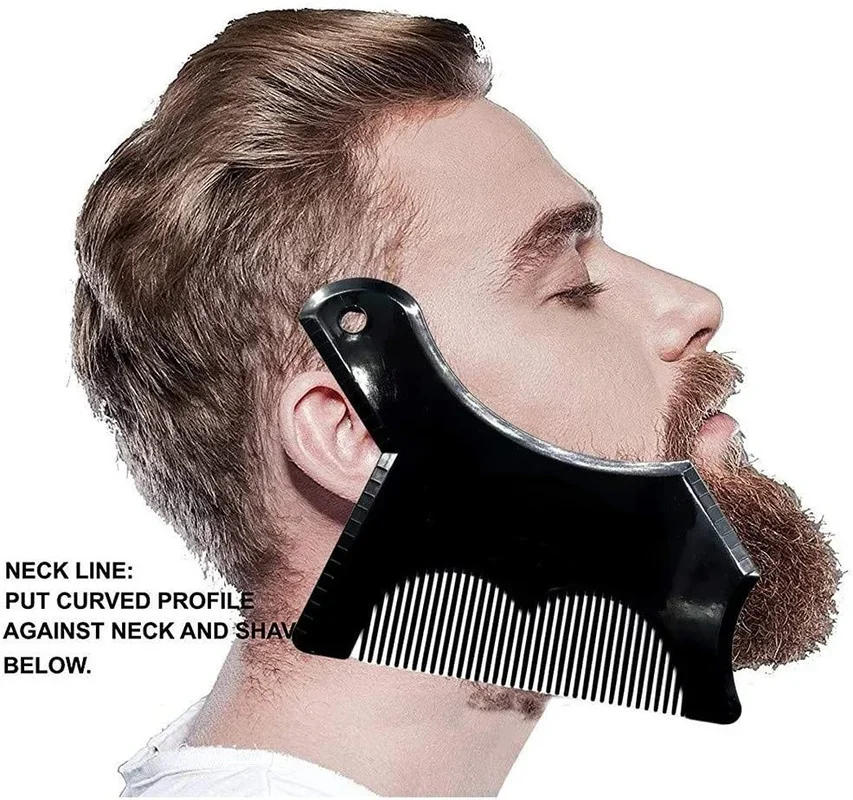 New Innovative Design Beard Shaping Tool Trimming Shaper Template Guide for Shaving or Stencil With Full-Size Comb for Line Up