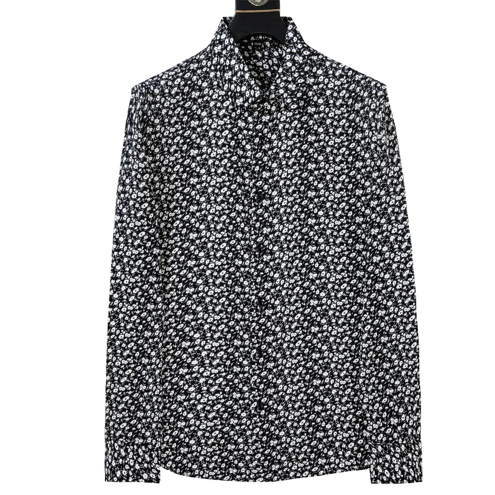 

2026 High Quality Floral Shirt for Men Spring Summer Breathable Leisure Business Shirts Loose Social Hawaiian Shirt Men Clothing