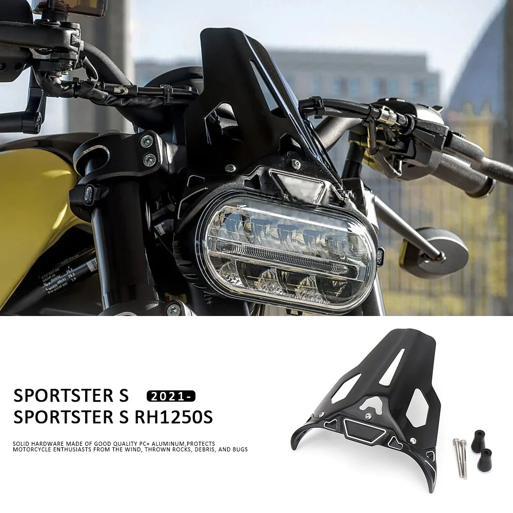 

For Sportster S RH1250S 2021 2022 2023 2024 Motorcycle Windscreen Visor Wind Deflectors Black For SPORTSTER S Windshield