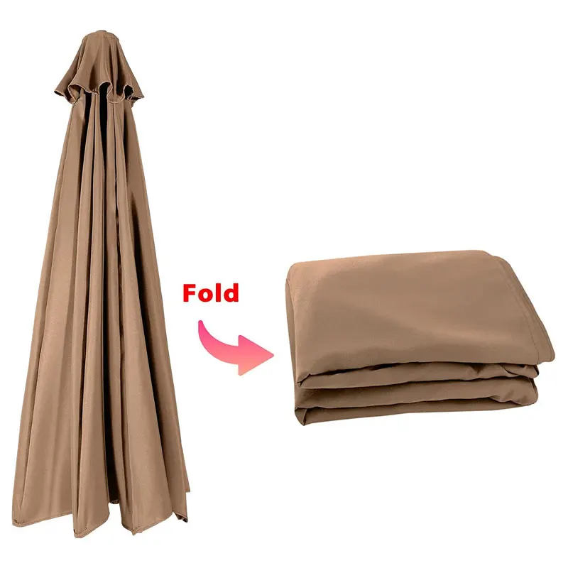 Garden Parasol Replacement Cloth Rainproof Sunshade Canopy Patio Waterproof Cloth for Outdoor Activities Picnic Camping