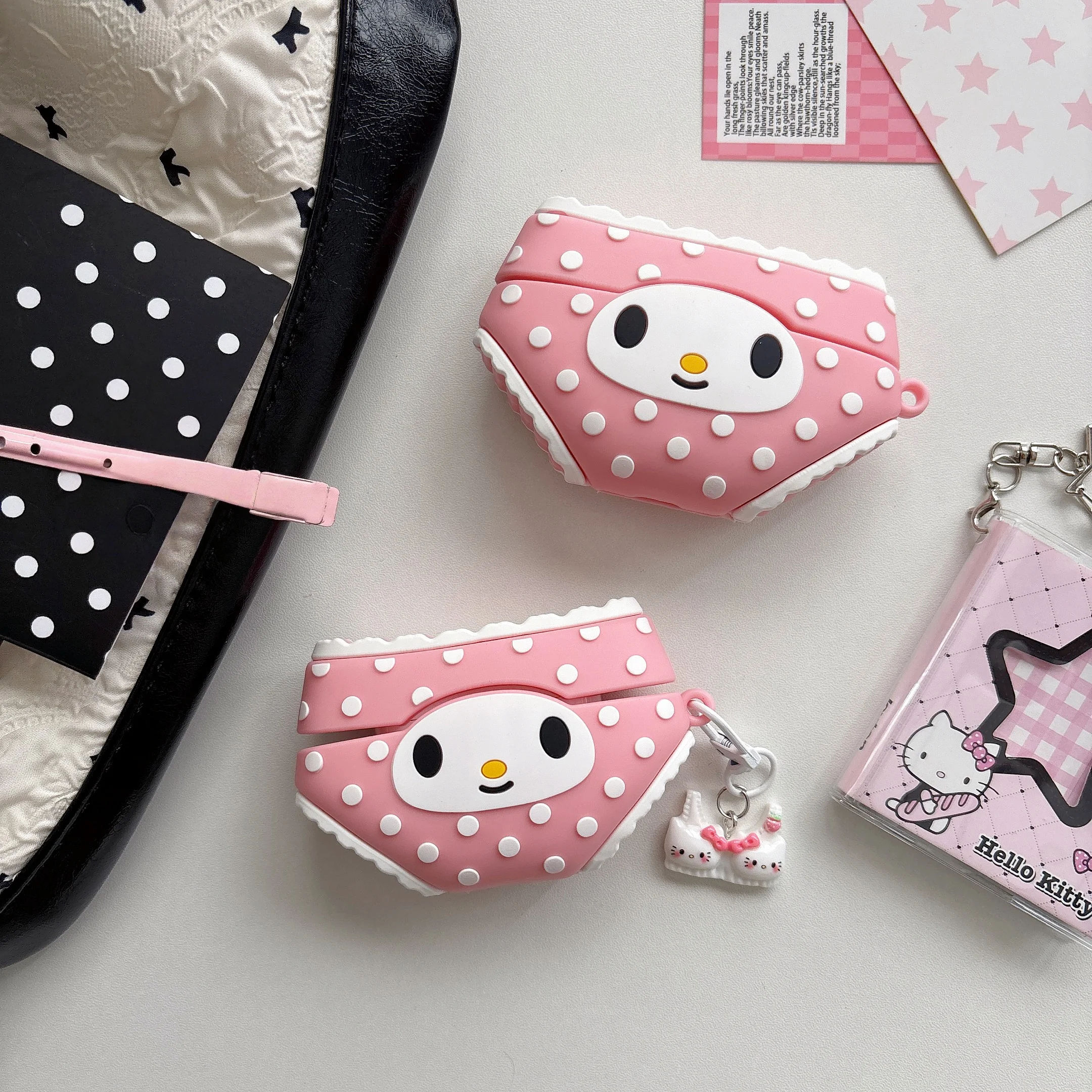 Birthday Weird Gifts Silicone Case Pink Underpants Cute for Melody Cartoon Anti-drop Headphone Case for Airpods 4,Pro3,Pro2