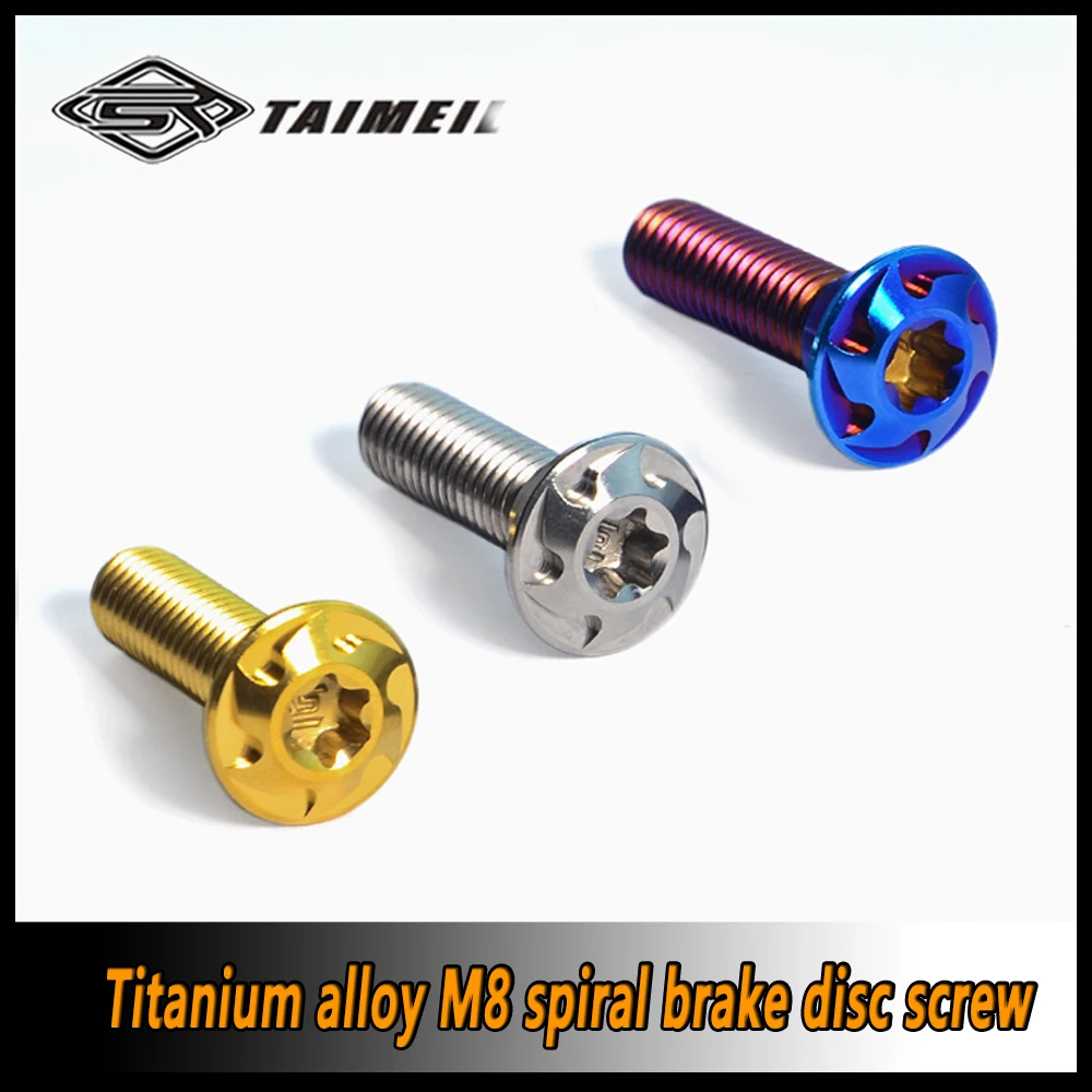 TAIMEILI Titanium Alloy Screw M8X20/25/30mm Motorcycle Brake Disc Screw Inner Plum Blossom Petal Head 1PCS