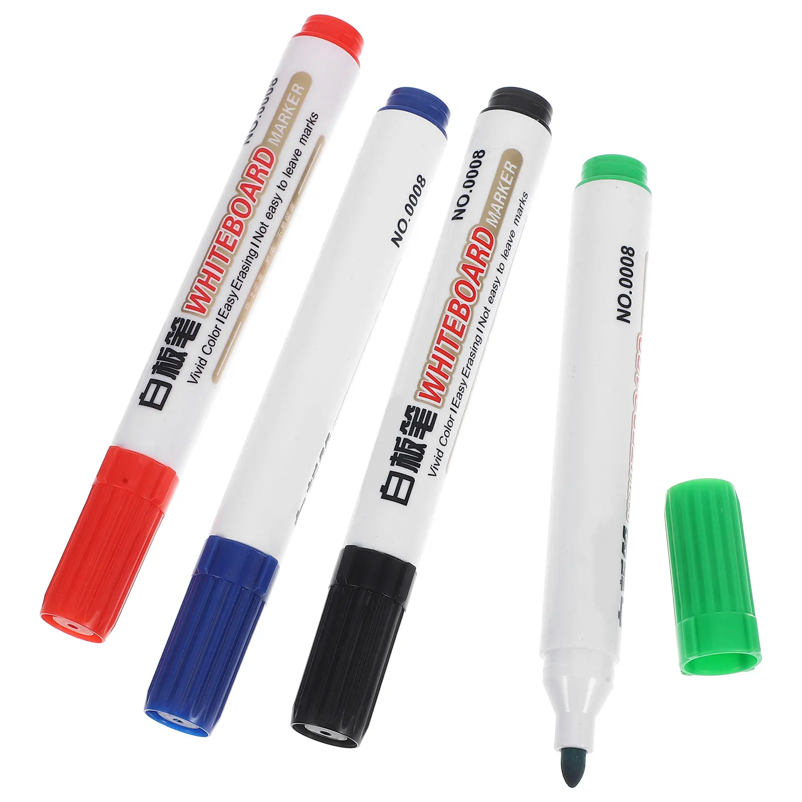 

4pcs Whiteboard Markers Dry Erase Pens For Kids Office School Use Bright Colors Reusable On Glass Mirror Plastic Boards