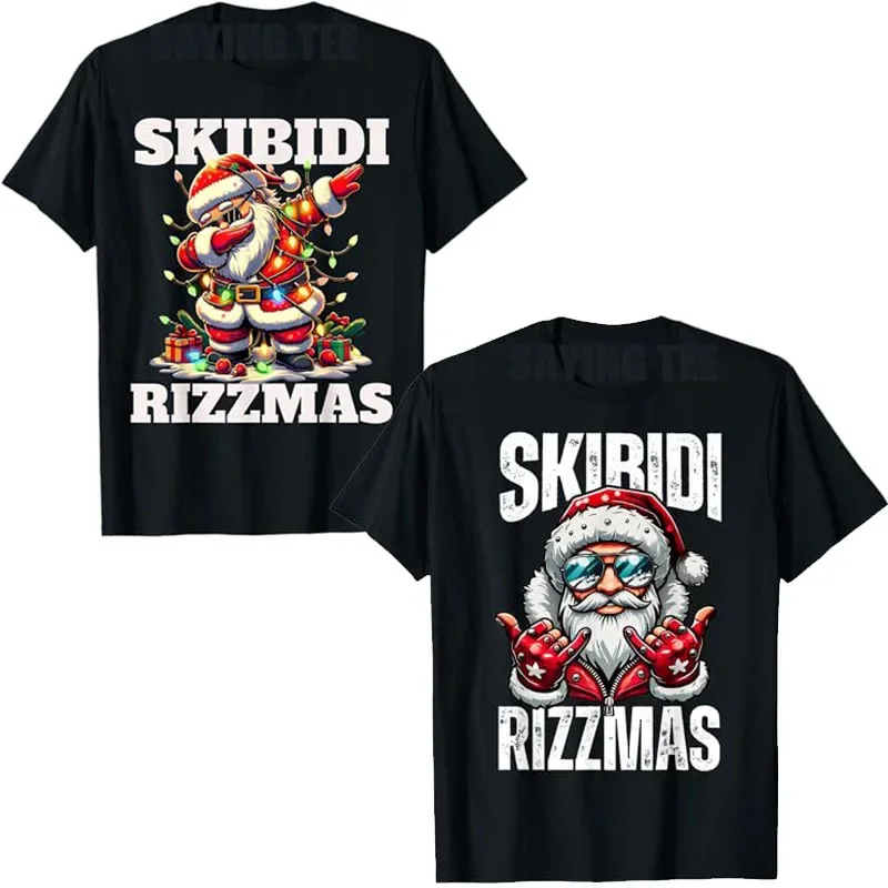 

Rizz Christmas Santa Funny Xmas Gen Alpha Skibidi Rizzmas T-Shirt Humorous Men's Fashion Holiday Clothes Daddy Husband Tee Gifts