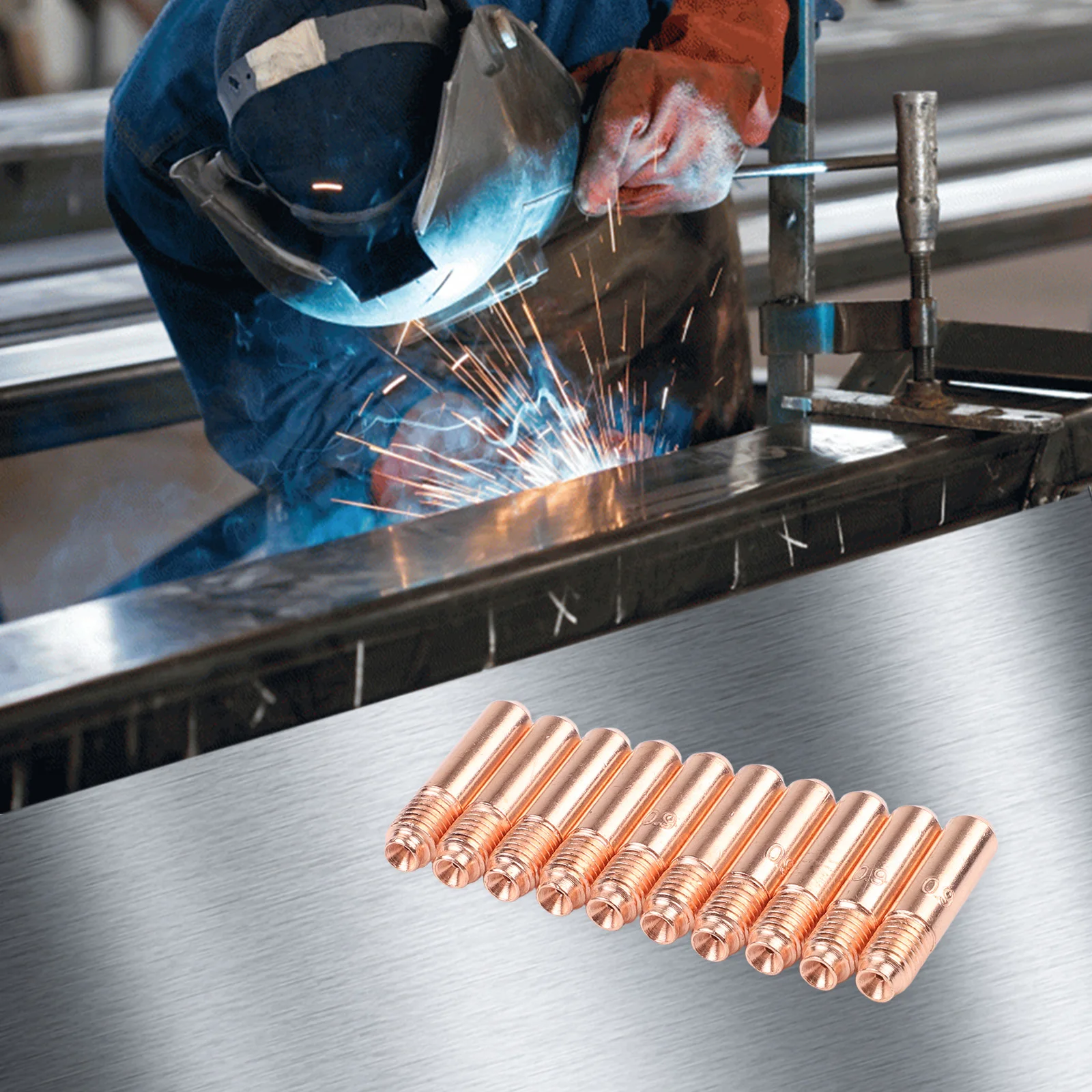 Set of 10 Contact Tips 000068 035 for MIG Welding Torches Compatible with For Miller M10 M15 M25 M40 M100 & For Hobart H9 H10