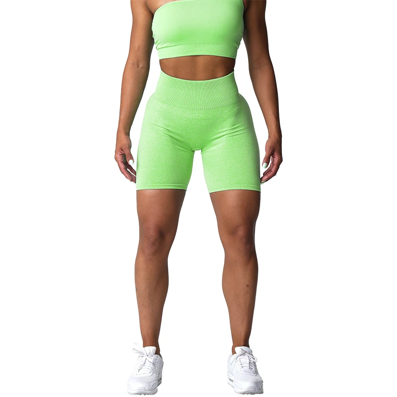 Nvgtn pantalones cortos sin costuras para mujer, Shorts elásticos de LICRA para Fitness, transpirables, levantamiento de cadera, ocio, deportes, correr