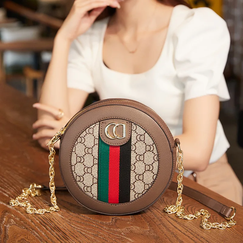 

2025 new bag light luxury retro versatile fashion this year popular small round bag mini shoulder messenger women's bag