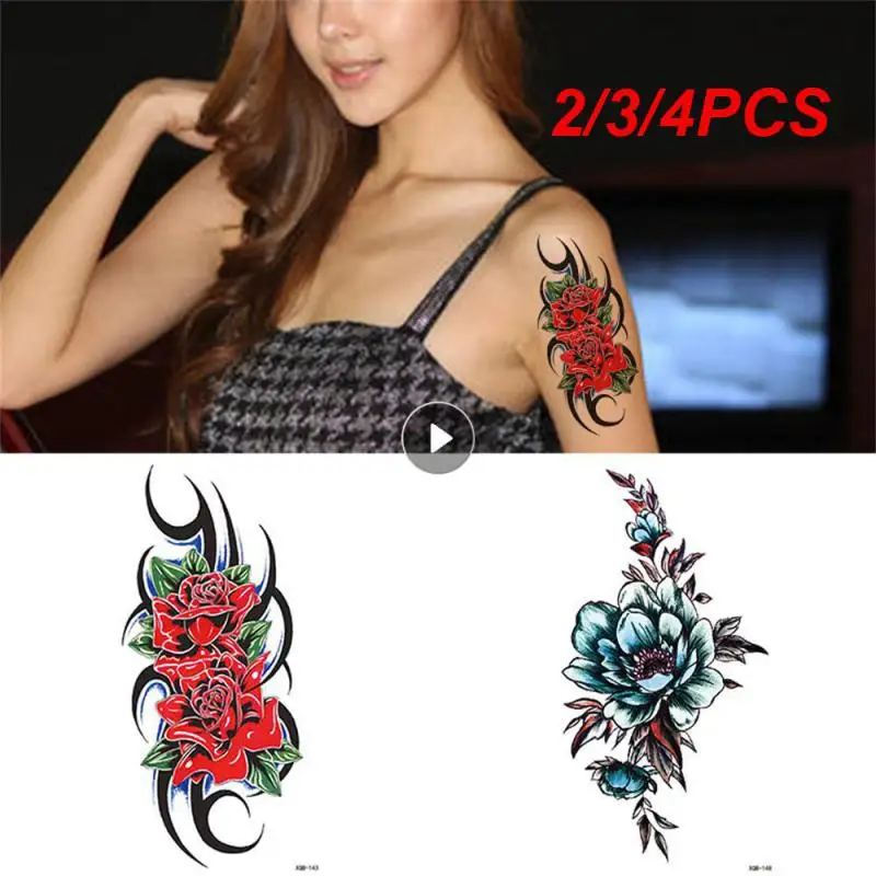 2/3/4PCS Waterproof And Sweat Resistant Tattoo Sticker Durable Waterproof Safe And Non-toxic Size 11.4  21  0.1cm