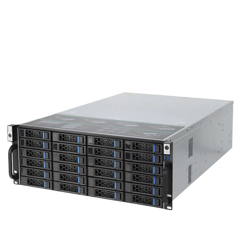 24 Bay Hot Swap Hard Drive Enclosure, 4U Server Case for Data Storage