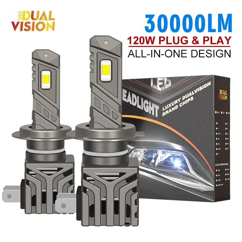 

30000LM 120W H7 LED Canbus Car Headlights Bulbs H4 HB3 9005 HB4 9006 H11 LED 6000K 3570 CSP Auto Fog Lamp Plug and Play