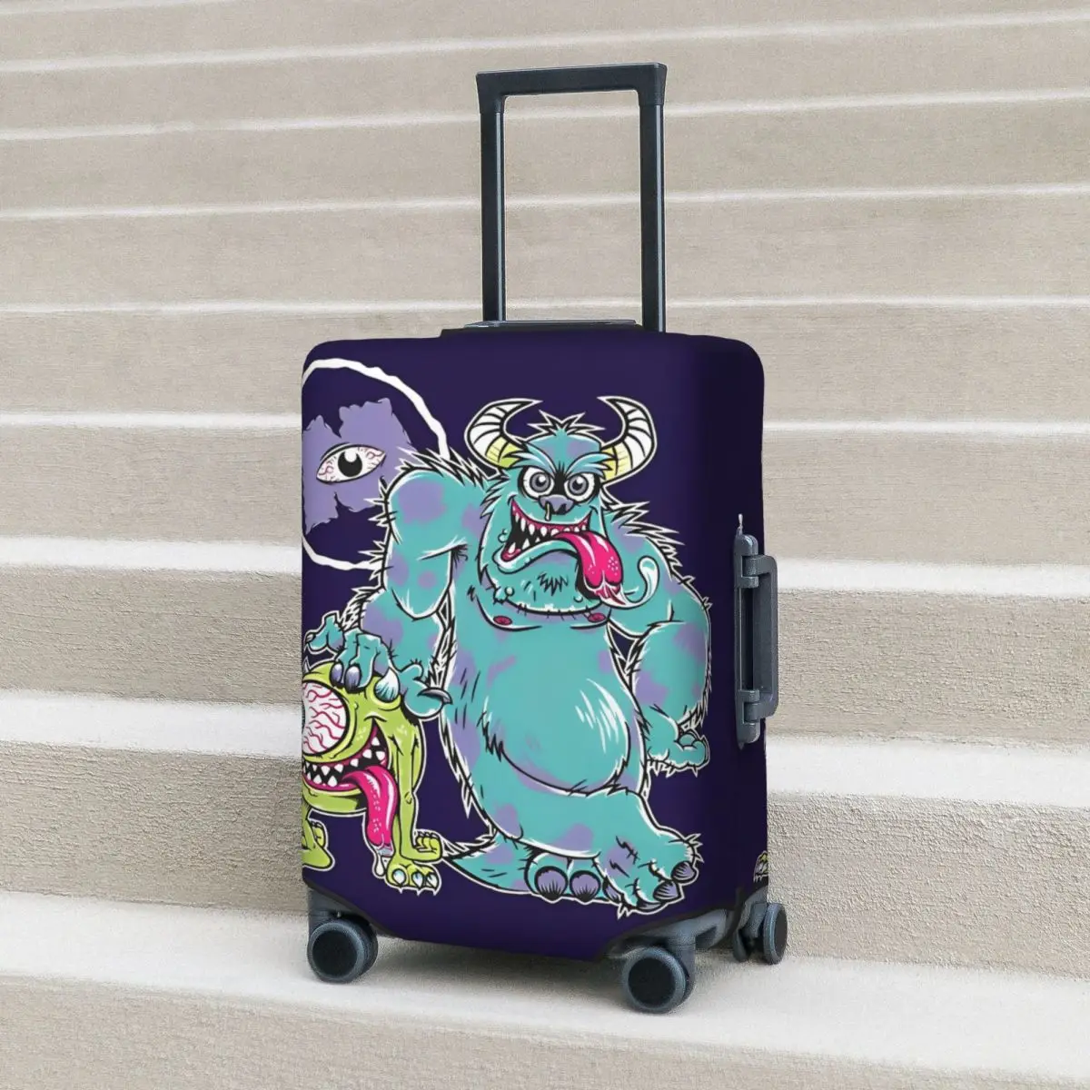 Monsters University James P Sullivan Suitcase Cover Holiday Cruise Trip Useful Luggage Supplies Protector