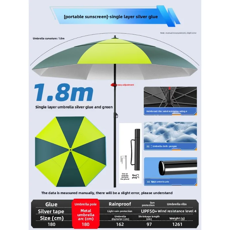 New Fishing Umbrella Outdoor Sun Shade Camping Beach Large Thickened Ultraviolet Protection Rainproof Wholesale Fishing Umbrella