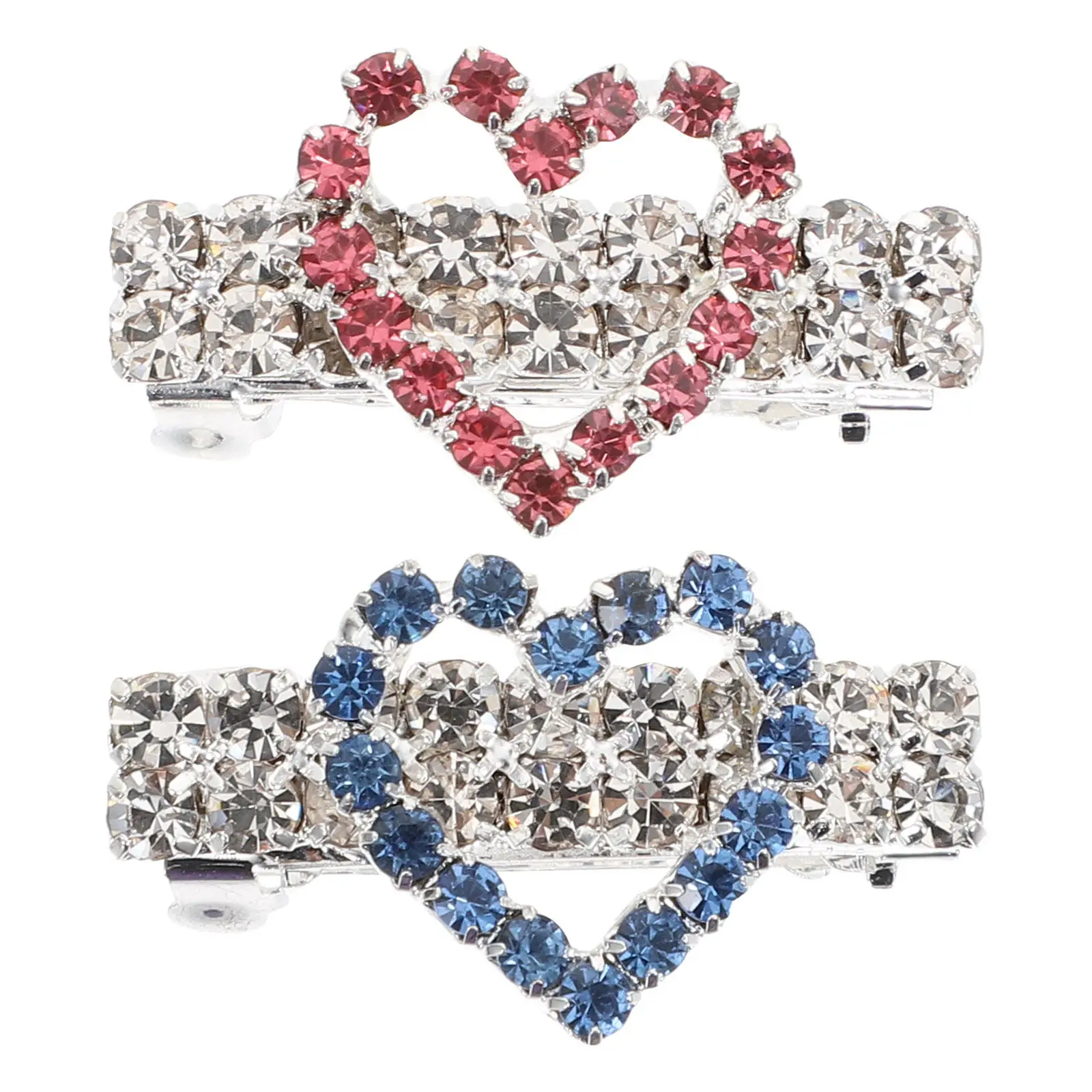 2Pcs Cute Heart Shape Pet Hair Clips Dog Cat Hair Accessories Decorative Headwear for Daily Use Grooming and Events