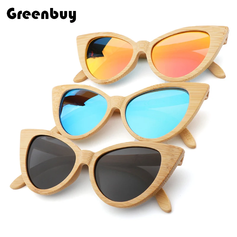 Top Sunglasses for Woman New Bamboo Wood Butterfly  Retro Fashion Eyewears Polarized UV 400 High Quality Gafas with Wooden Case